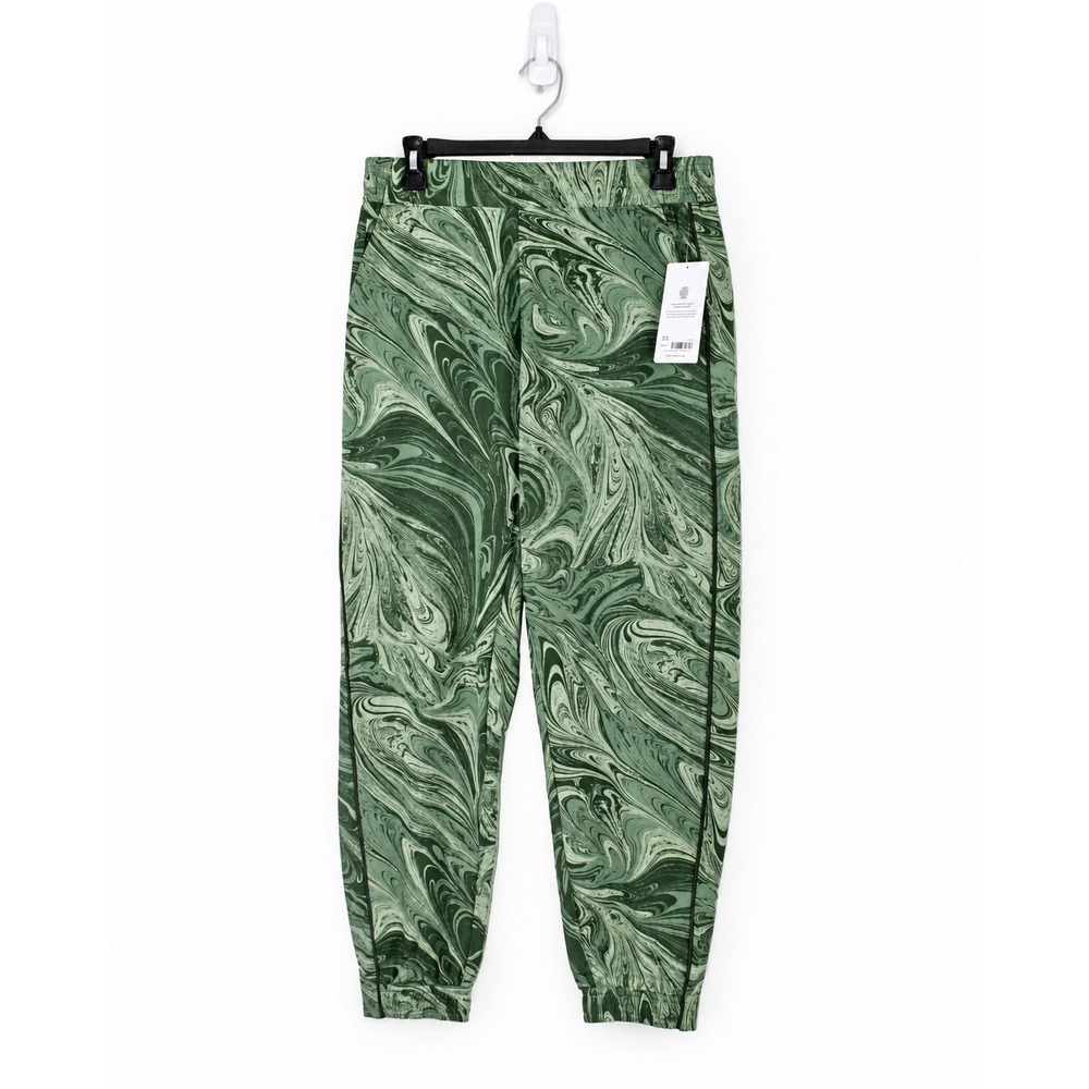 Athleta Brooklyn Jogger Green Marble Swirl Print Pants US 10